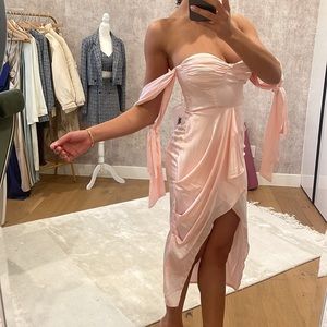 Baby pink silk dress